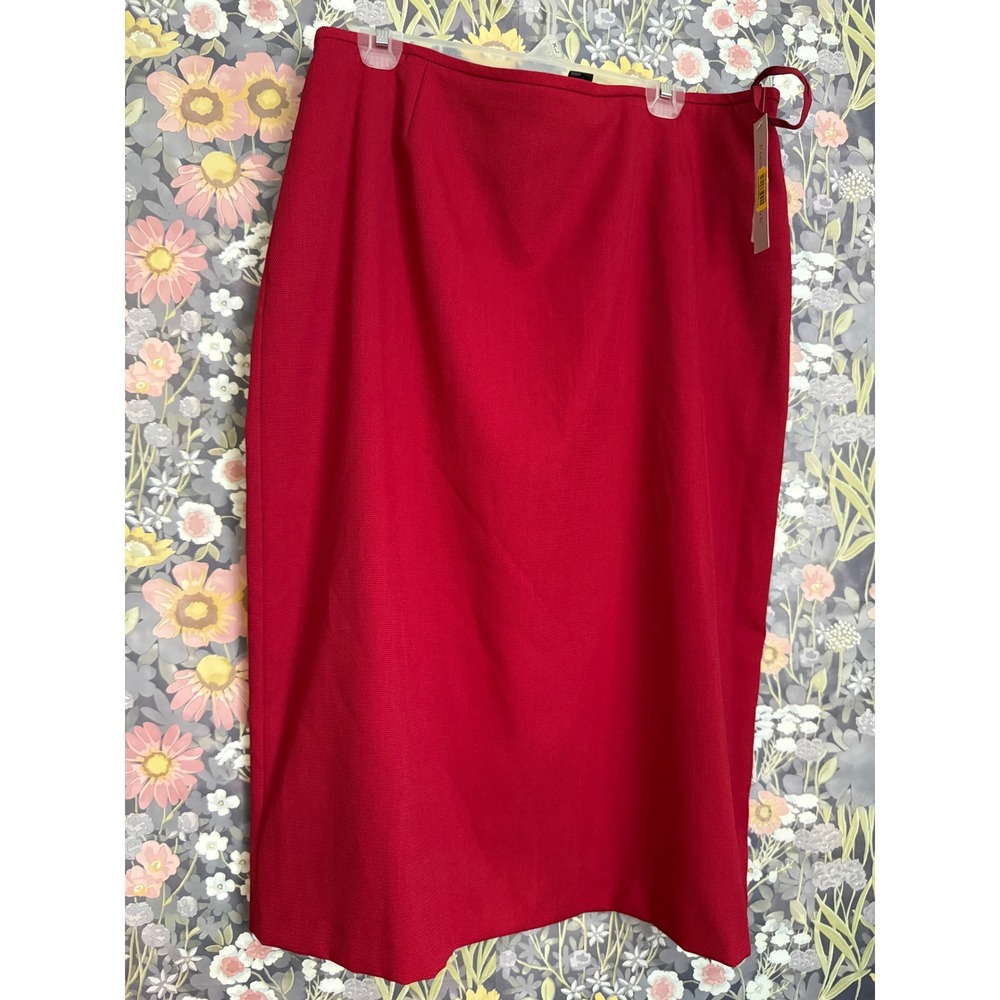 Preston &‎ York Red Textured Pencil Skirt Knee Length Career Work Size 18